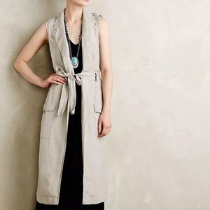 Elevenses Sleeveless Linen Trench Vest
